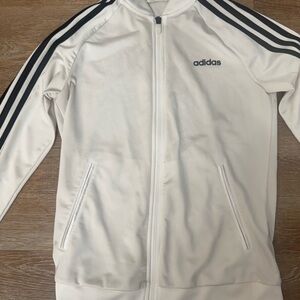 Adidas Classic White Jacket with Black Stripes